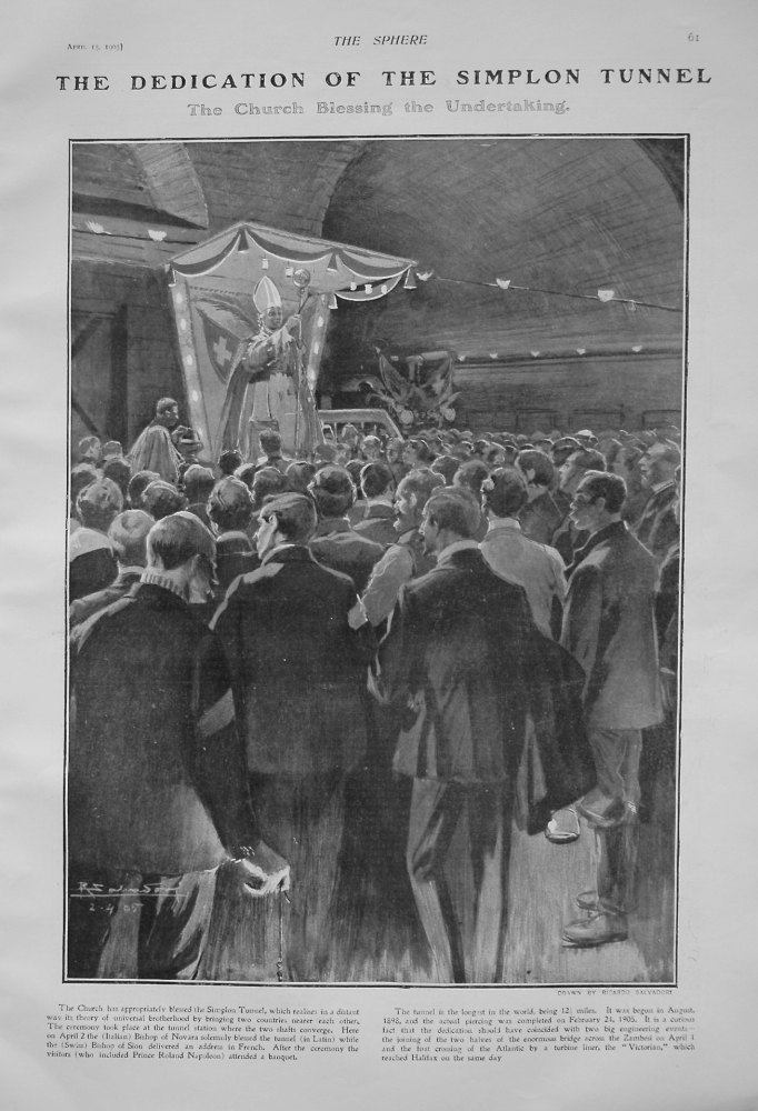 The Dedication of the Simplon Tunnel : The Church Blessing the Undertaking. 1905