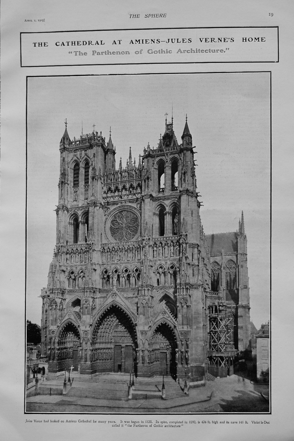 Cathedral at Amiens - Jules Verne's Home. 1905