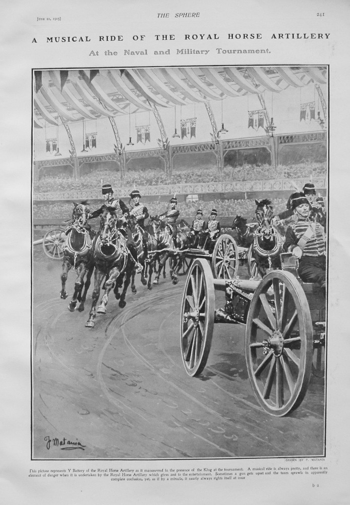 A Musical Ride of the Royal Horse Artillery at the Naval and Military Tournament. 1905