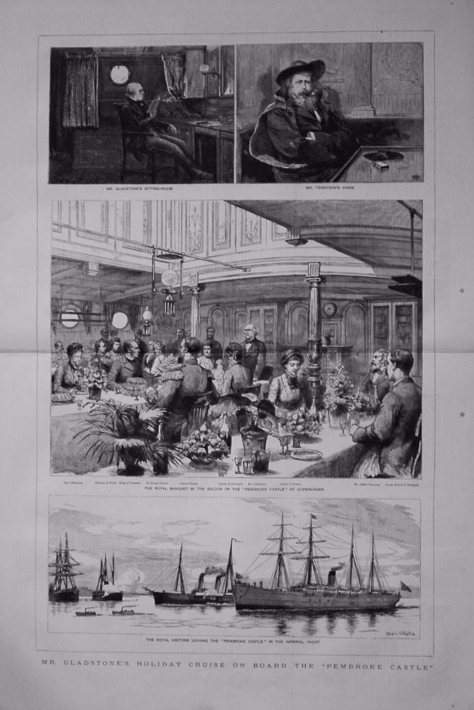 Mr. Gladstone's Holiday Cruise on Board the "Pembroke Castle". 1883.