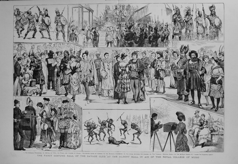 Fancy Costume Ball of the Savage Club at the Albert Hall in Aid of the Royal College of Music. 1883