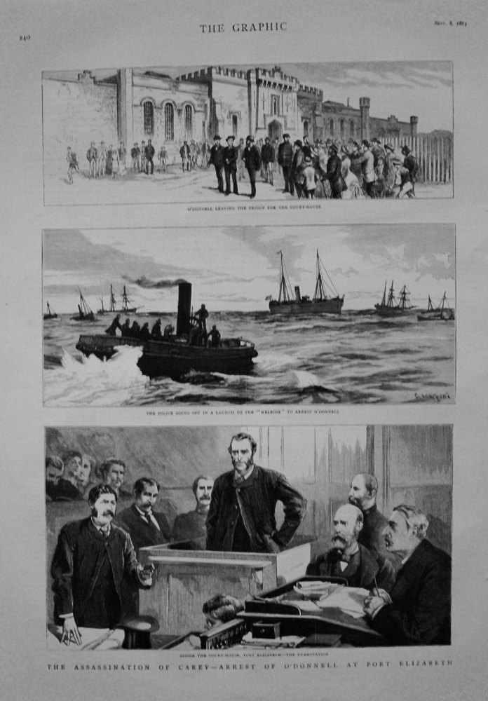 Assassination of Carey - Arrest of O'Donnell at Port Elizabeth. 1883