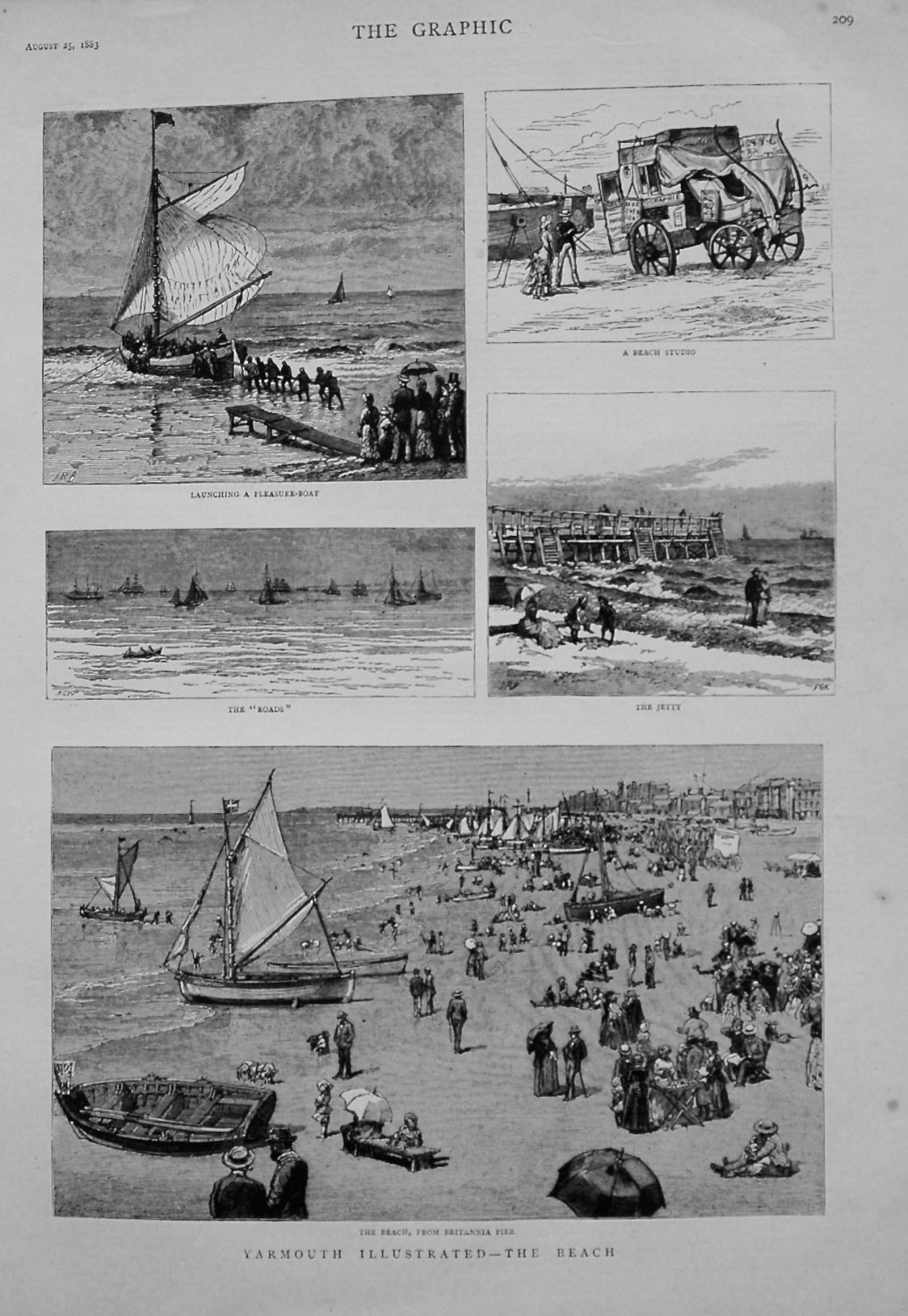 Yarmouth Illustrated - The Beach. 1883