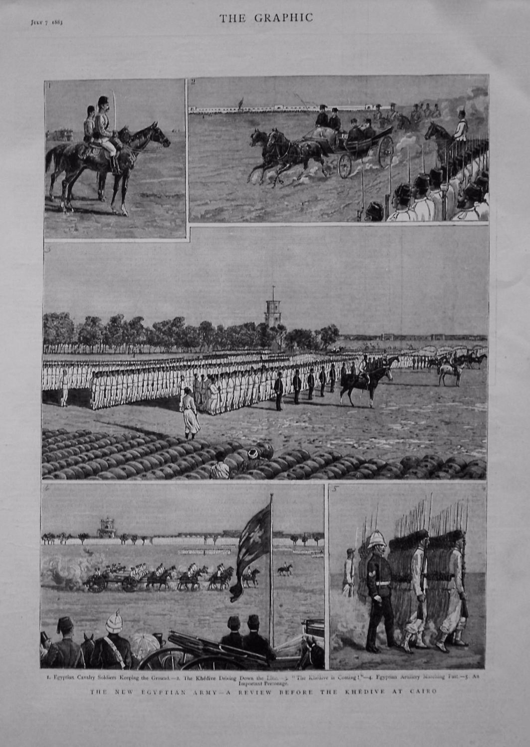 New Egyptian Army - A Review Before The Khedive at Cairo. 1883.