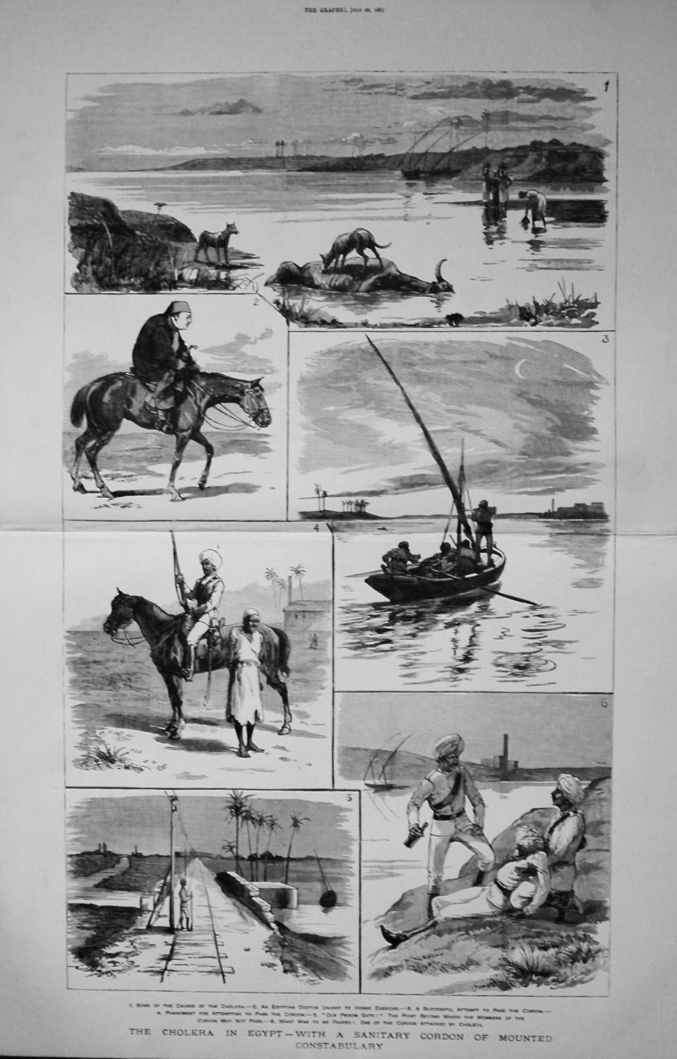 Cholera in Egypt - With a Sanitary Cordon of Mounted Constabulary. 1883.