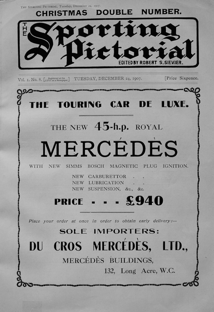 Sporting Pictorial. No. 8. December 24th 1907.