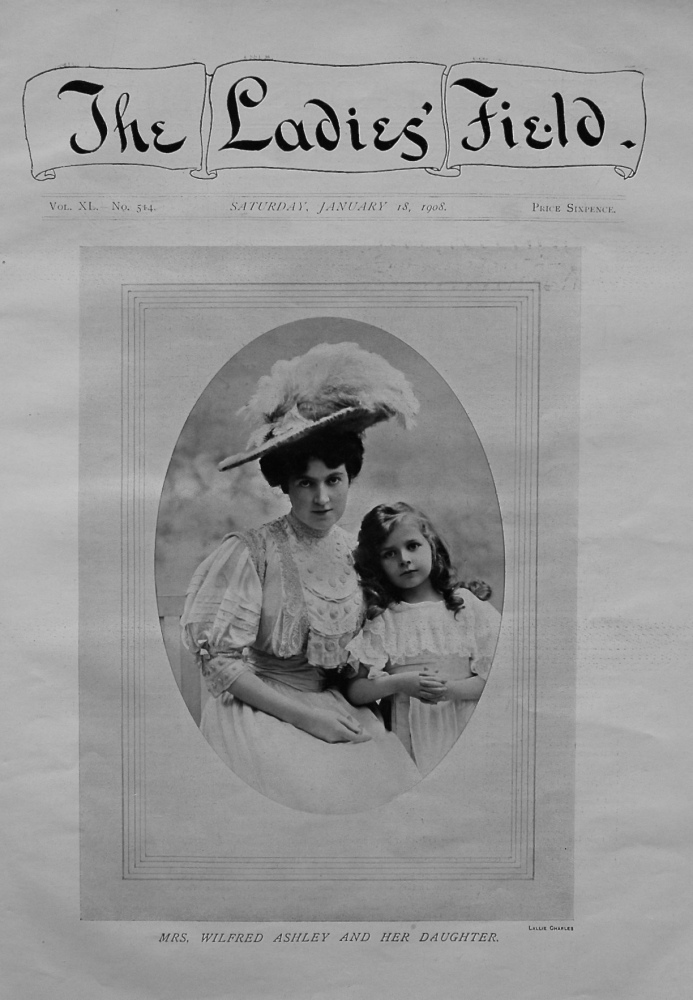 Mrs. Wilfred Ashley and Her Daughter. 1908.
