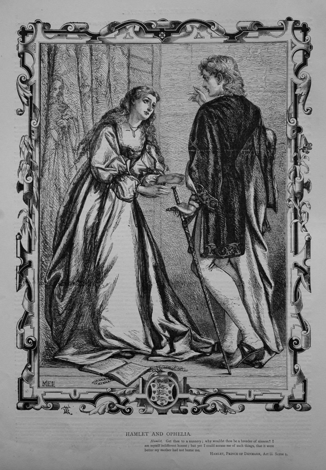 Hamlet and Ophelia. 1864