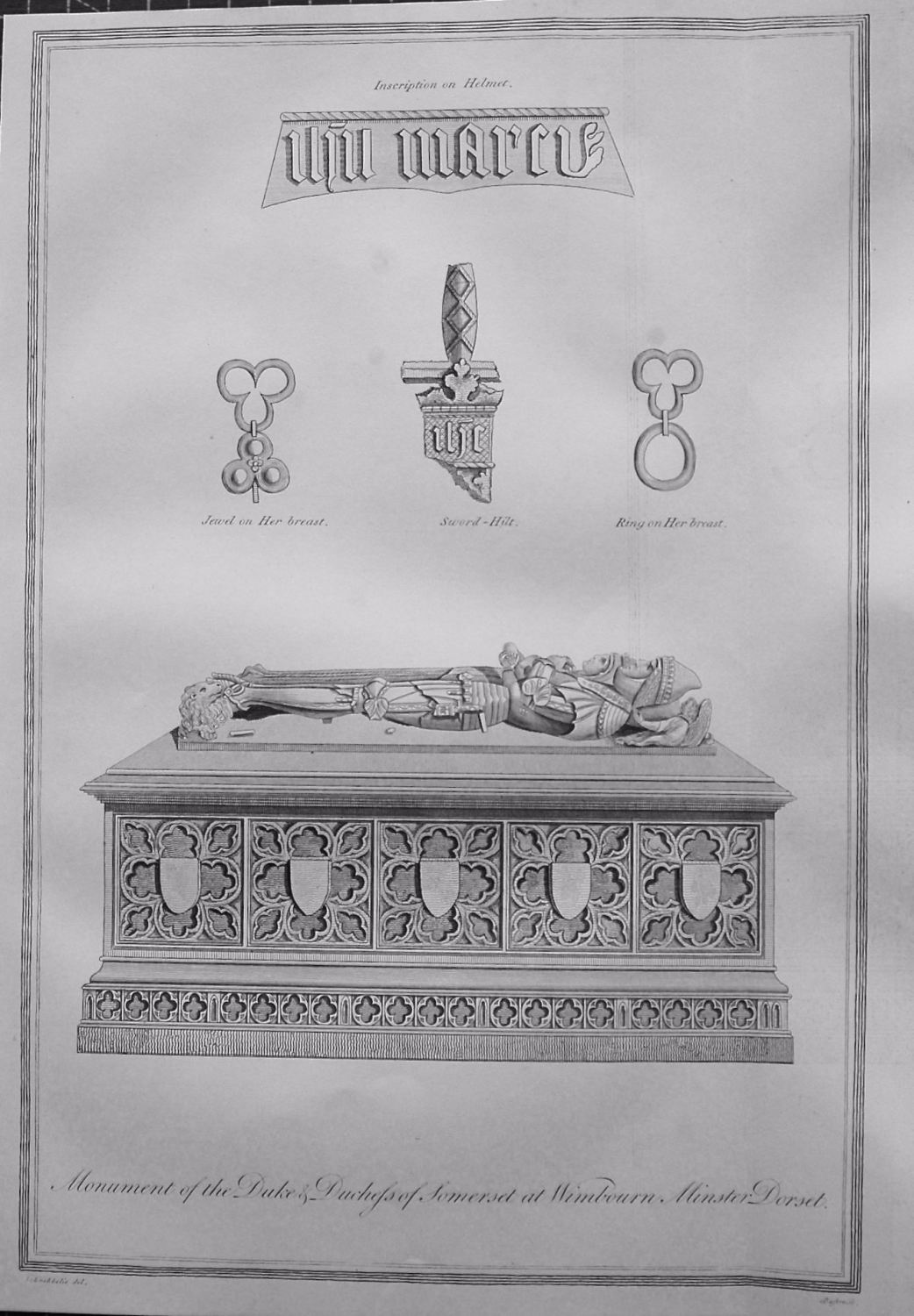 Monument of the Duke & Duchess of Somerset at Wimbourn Minster. 1868