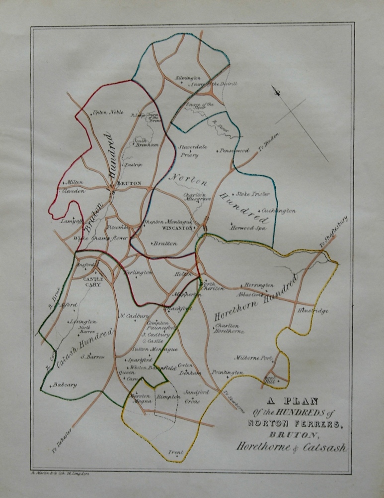 Plan of the Hundreds of Norton Ferrers, Bruton, Horethorne & Catsash. 1839