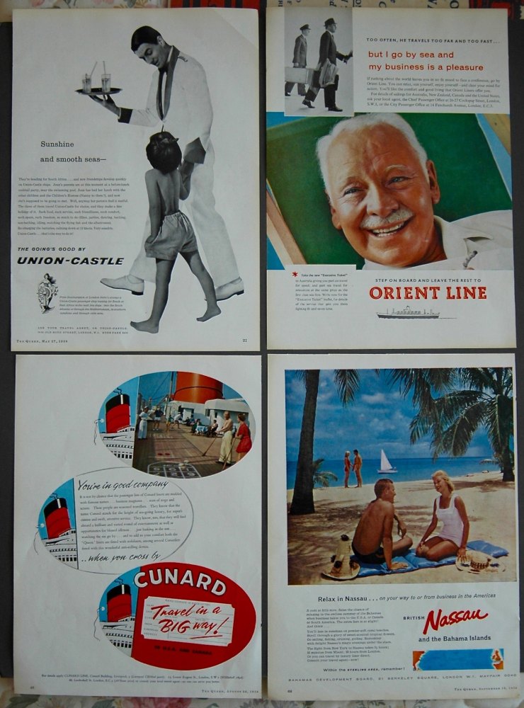 Travel Adverts. 1958.