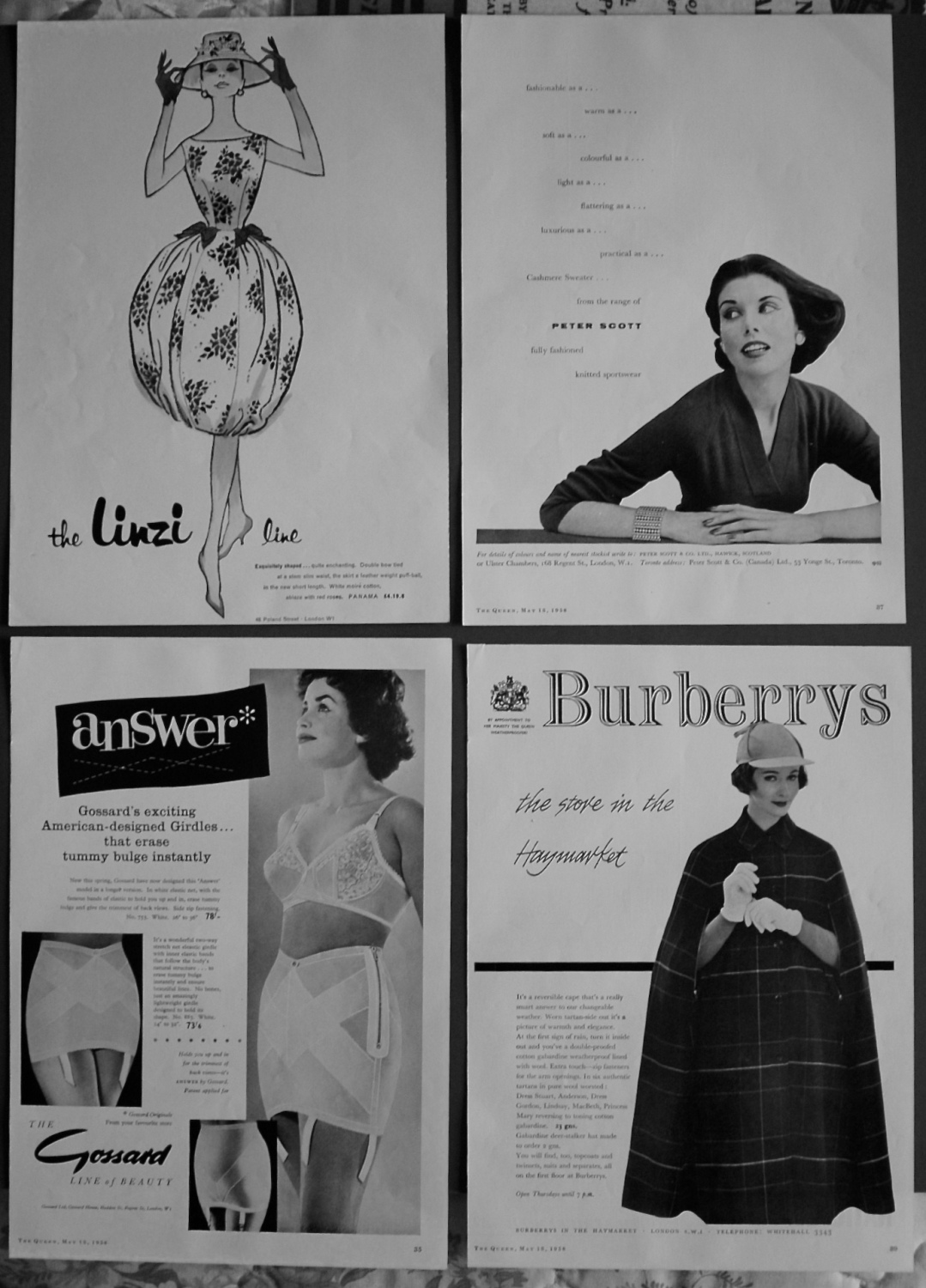 Fashion Adverts, 1958.