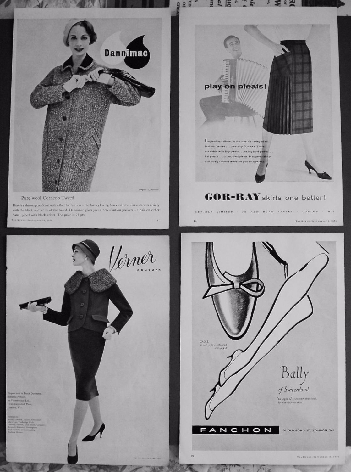Fashion Adverts. 1958.