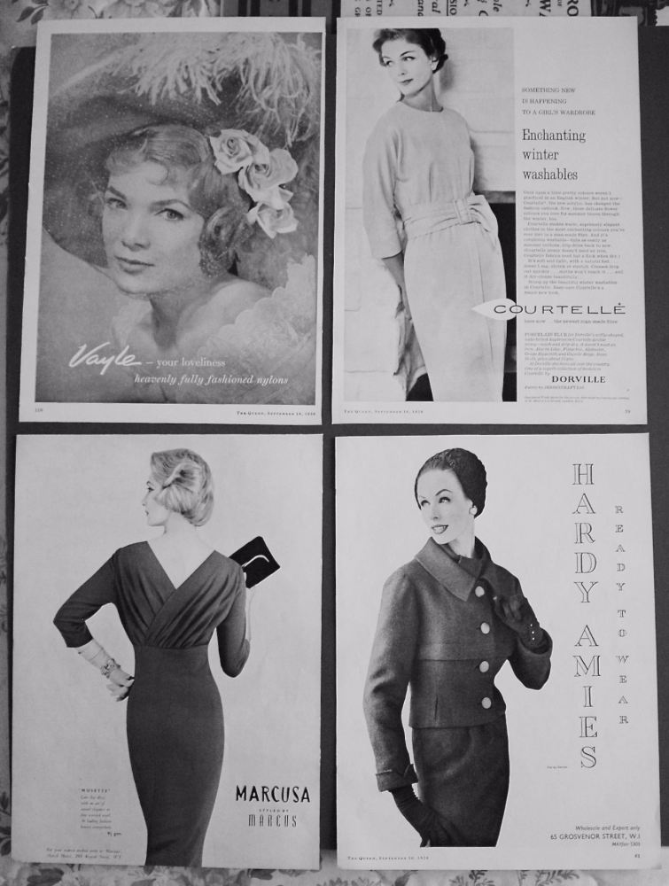 Fashion Adverts. 1958.