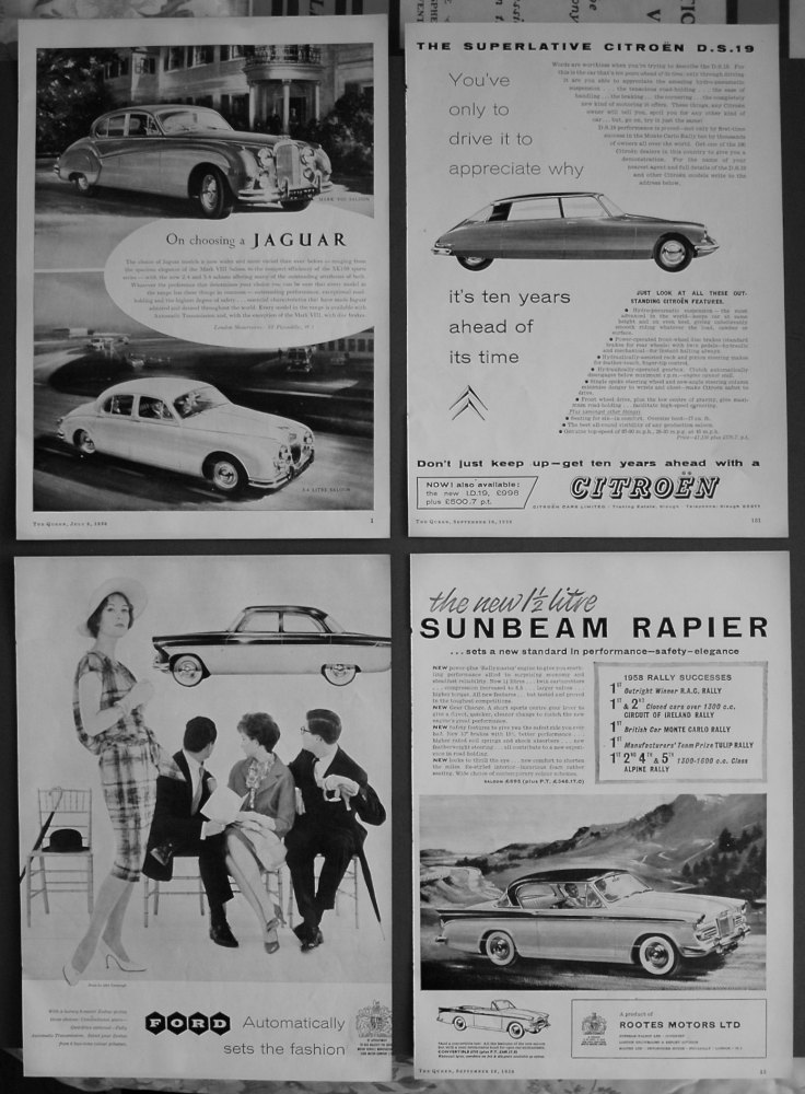 Motoring Adverts. 1958.