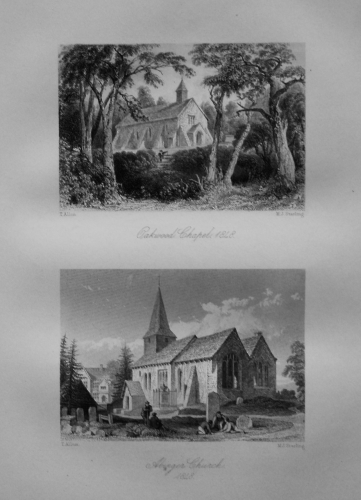 Oakwood Chapel. 1848, and Abinger Church. 1848.