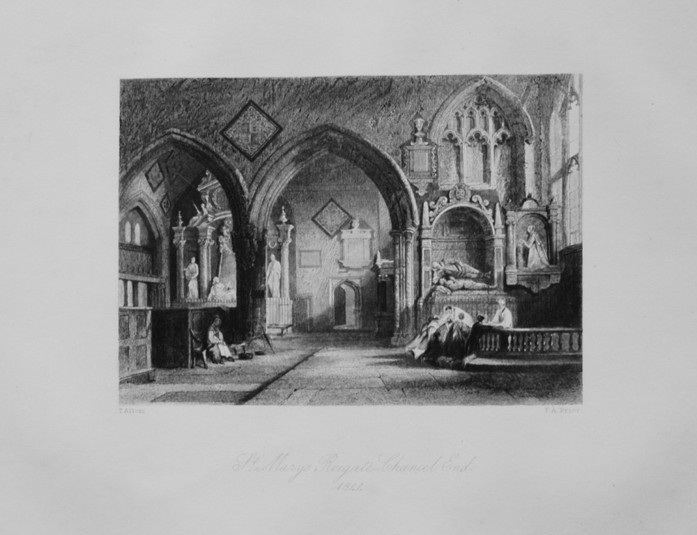 St. Mary's Church, Reigate : Chancel End. (1844).