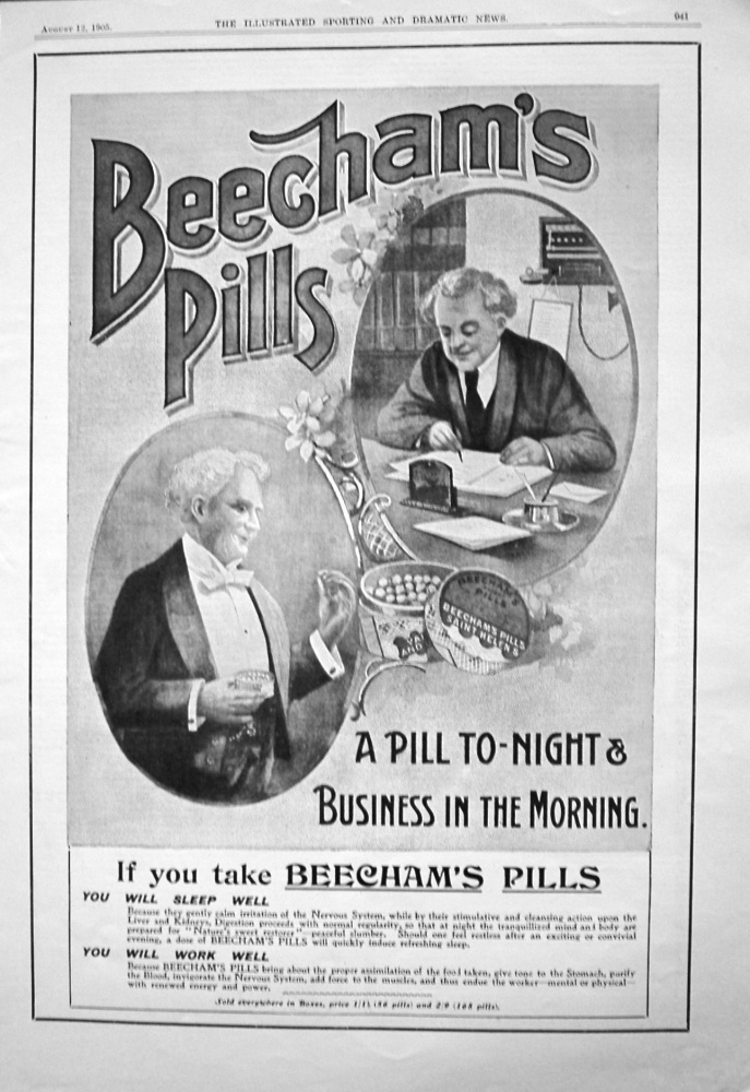 Beecham's Pills. August 1905.