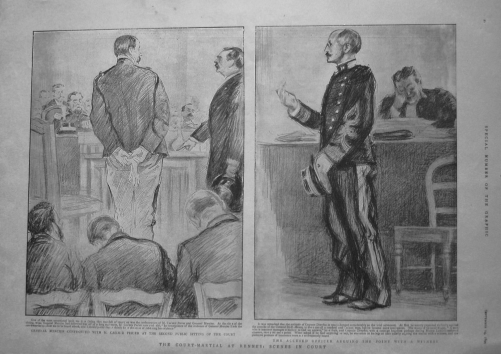 Court-Martial at Rennes : Scenes in Court. 1899 (Dreyfus Case)