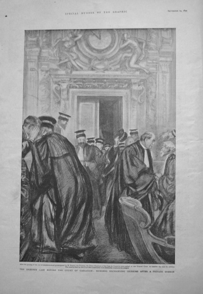Dreyfus Case before the Court of Cassation : Members Exchanging Opinions after a Private Session. 1899