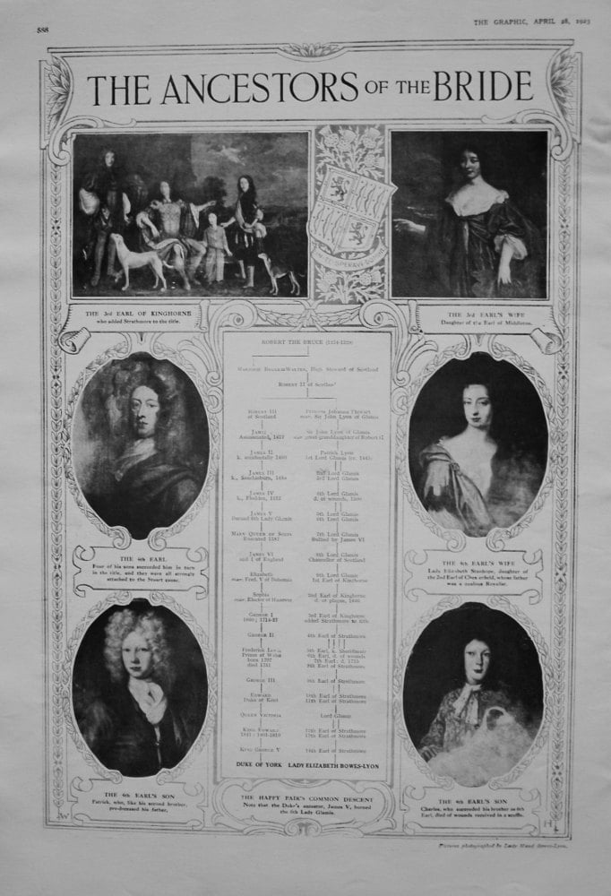 The Ancestors of the Bride. (Lady Elizabeth Bowes-Lyon.) 1923.