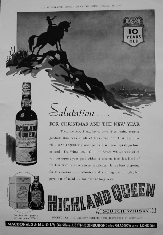 Highland Queen Scotch Whisky. 1937
