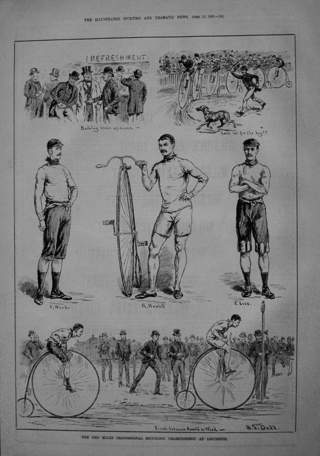Ten Miles Professional Bicycling Championship at Leicester. 1885.