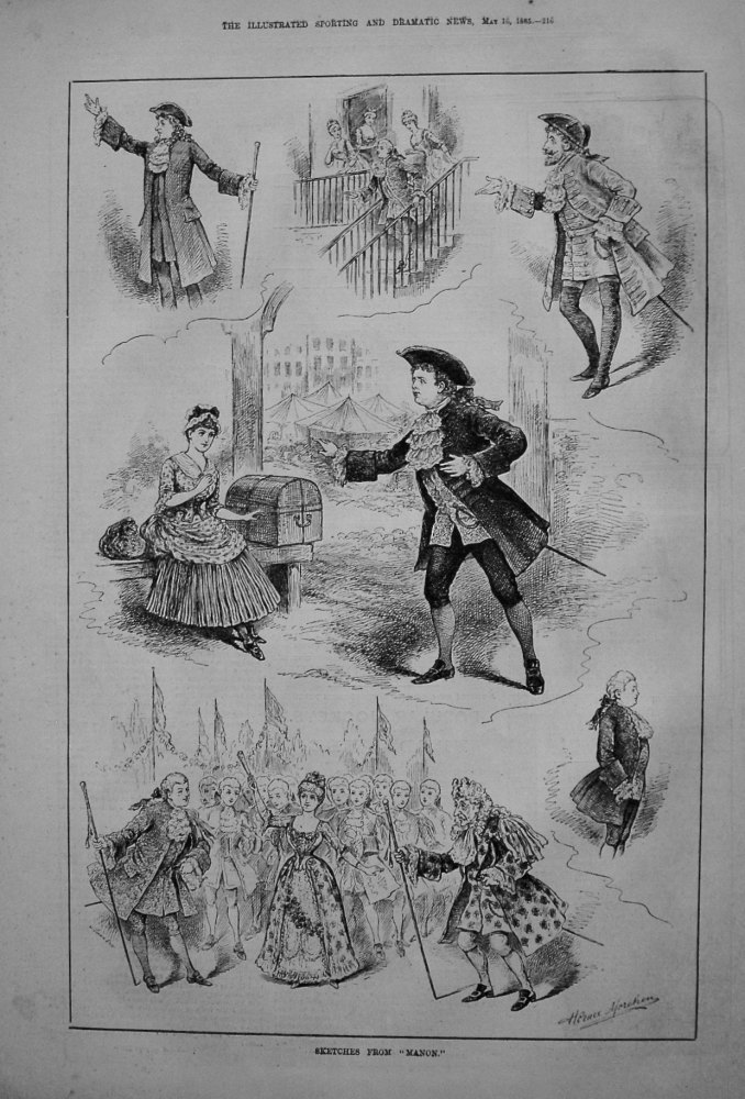 Sketches from "Manon." 1885.  (Opera).