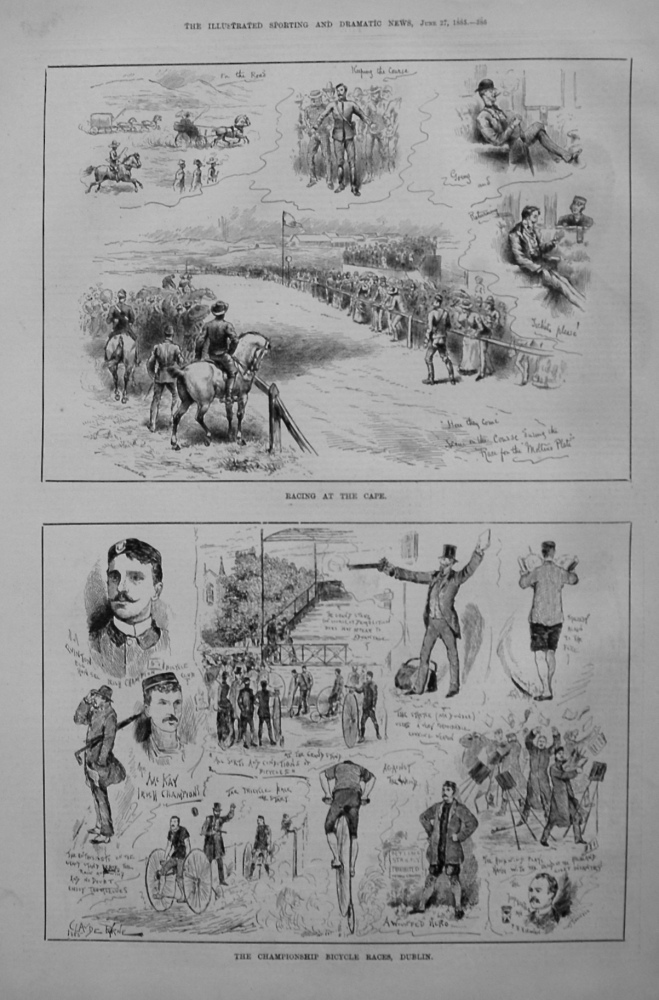 Championship Bicycle Races, Dublin. 1885