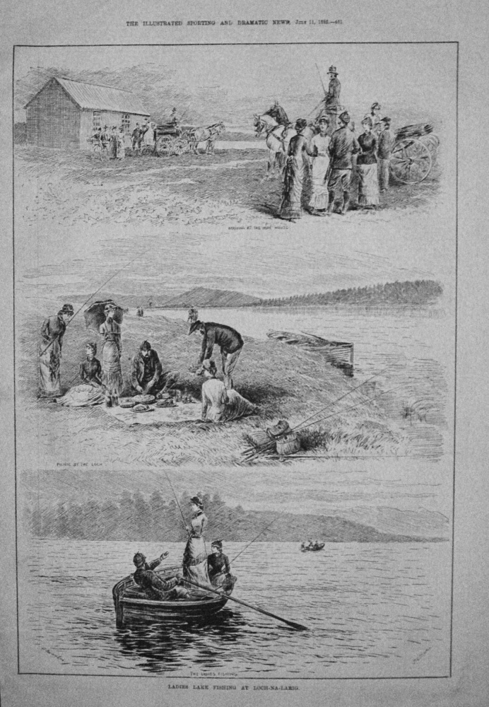 Ladies Lake Fishing at Loch-Na-Larig. 1885
