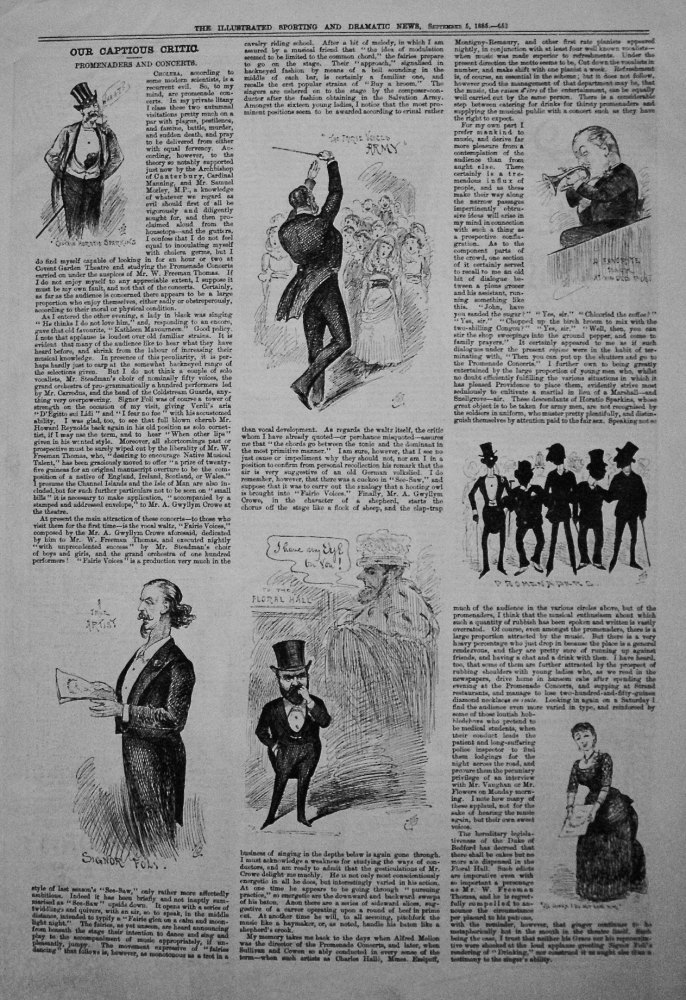 Our Captious Critic,  September 5th. 1885.  :  "Promenaders and Concerts."