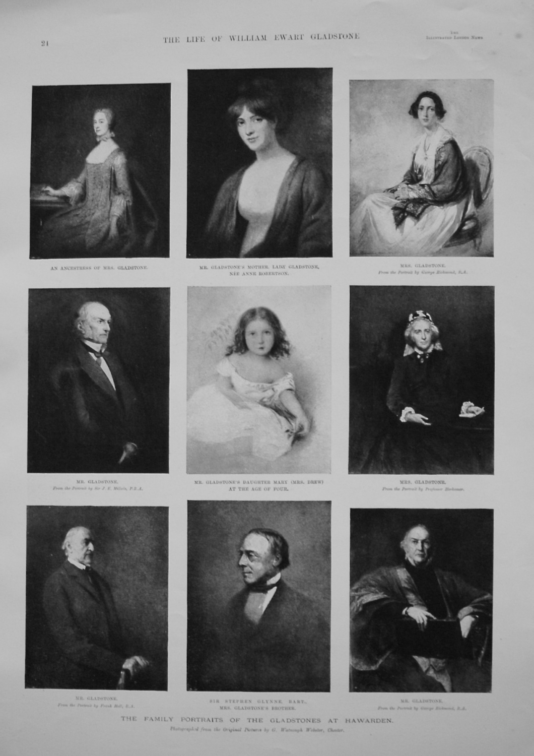 Family Portraits of the Gladstones at Hawarden.