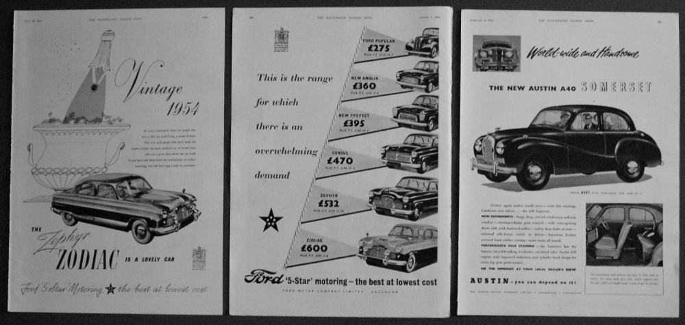 Ford Zephyr Zodiac. - Austin A40 Somerset. - Ford 5-Star' Motoring.