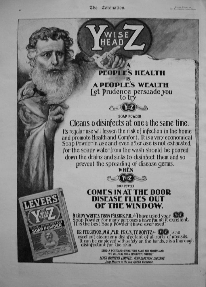 Y Wise Head Z, Royal Disinfectant Soap Powder. 1902.