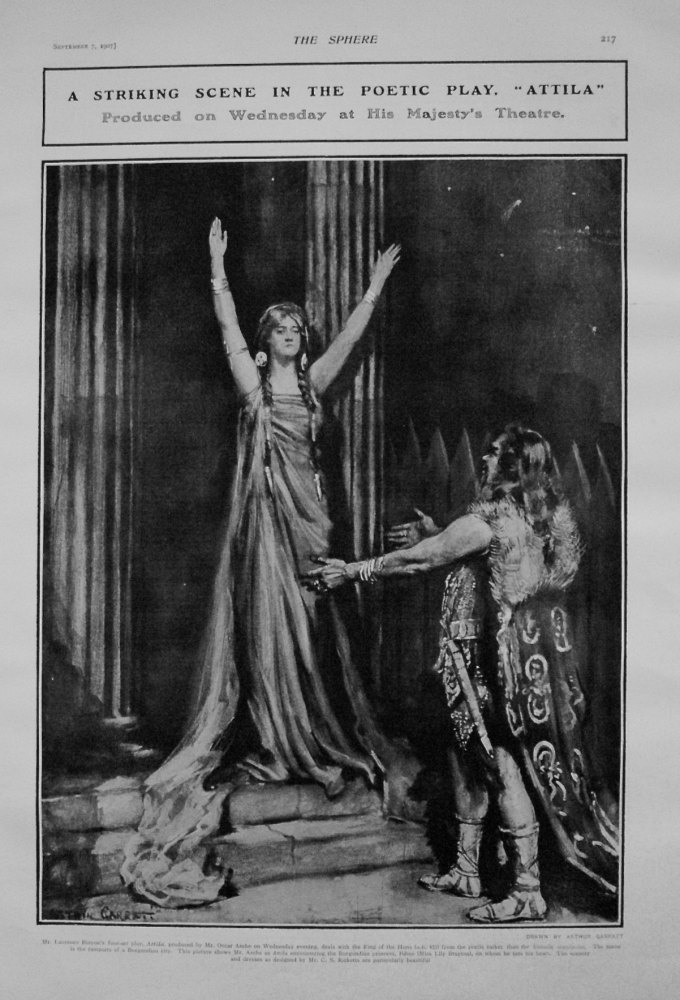A Striking Scene in the Poetic Play "Attila" at His Majesty's Theatre. 1907
