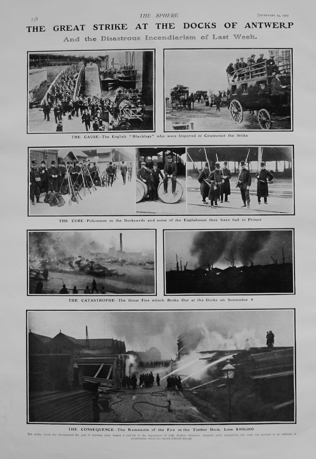 Great Strike at the Docks of Antwerp. 1907