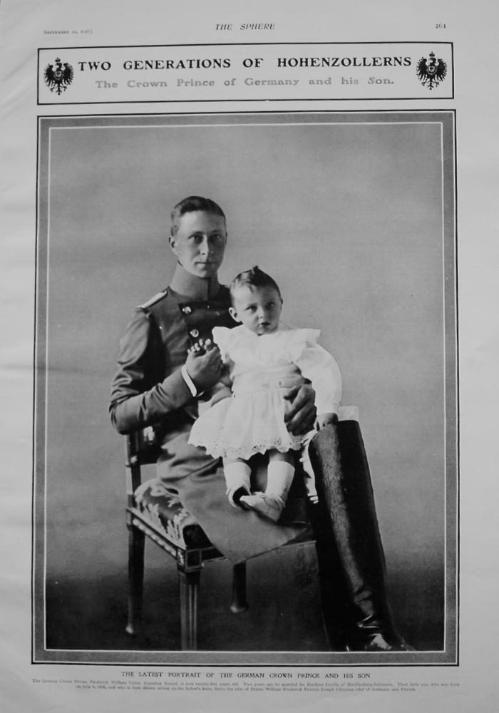 Crown Prince of Germany and his Son. 1907