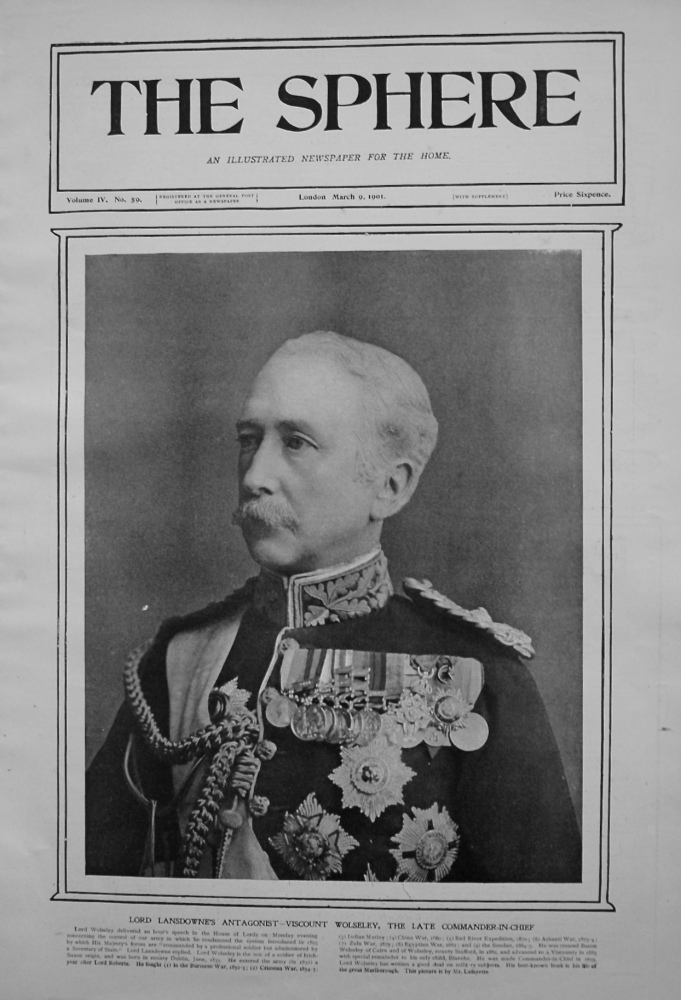 Lord Lansdowne's Antagonist - Viscount Wolseley, the Late Commander-in-Chief. 1901