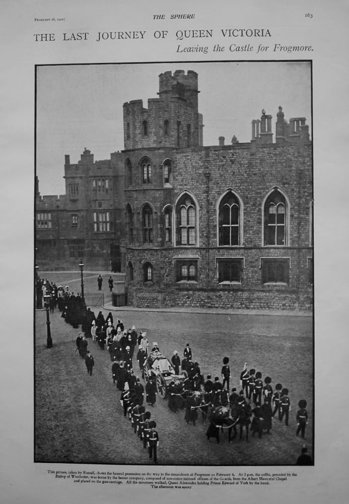 Last Journey of Queen Victoria : Leaving the Castle for Frogmore. 1901