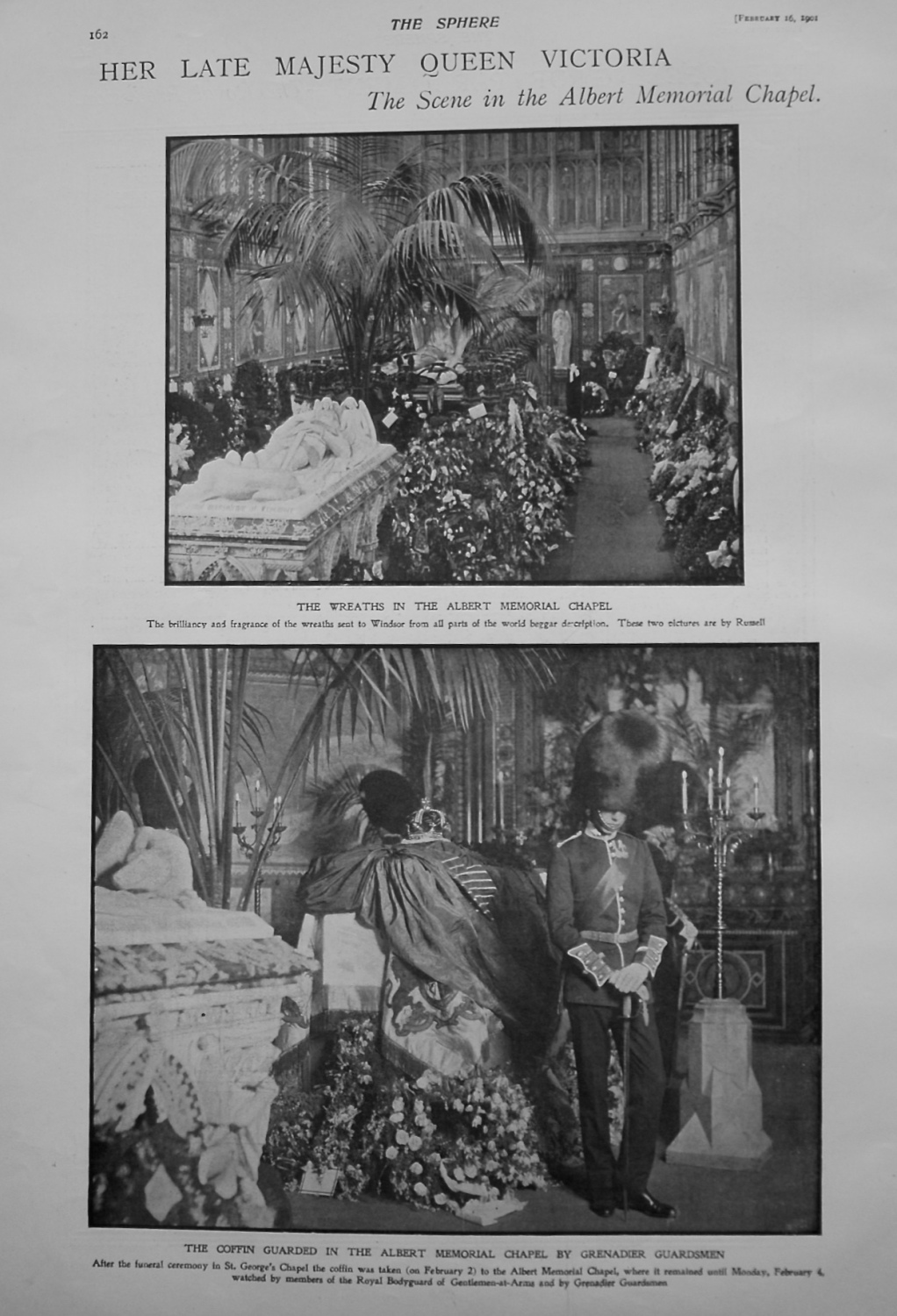 Her Late Majesty Queen Victoria. Scene in the Albert Memorial Chapel. 1901
