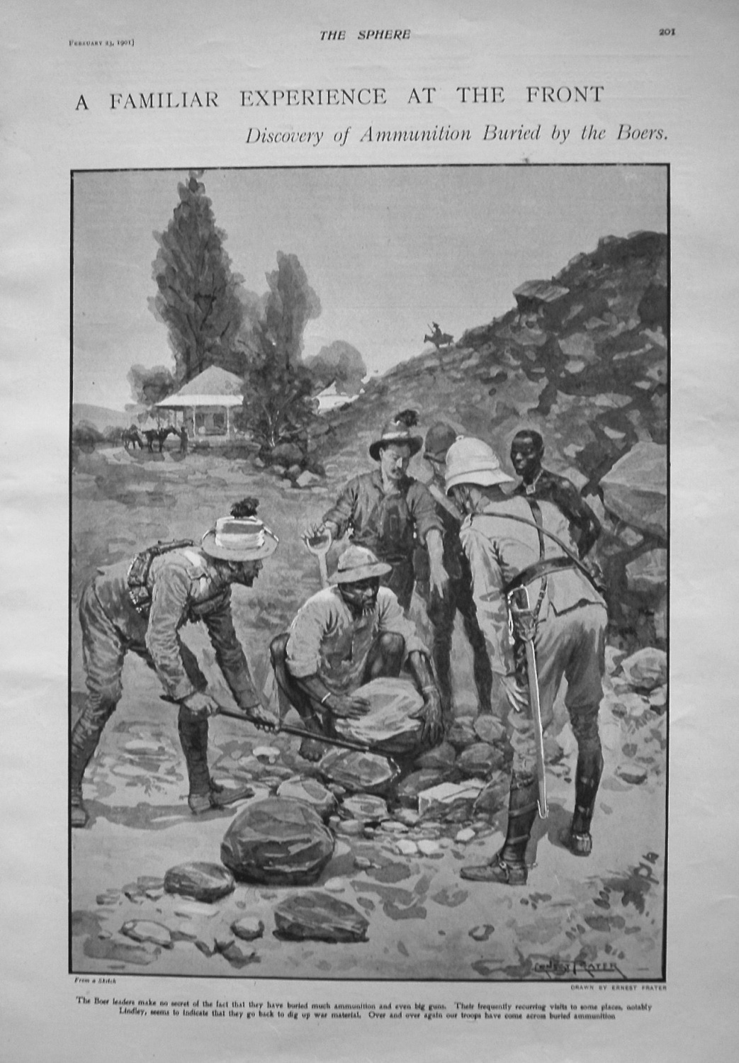 Familiar Experience at the Front - Discovery of Ammunition Buried by the Bo