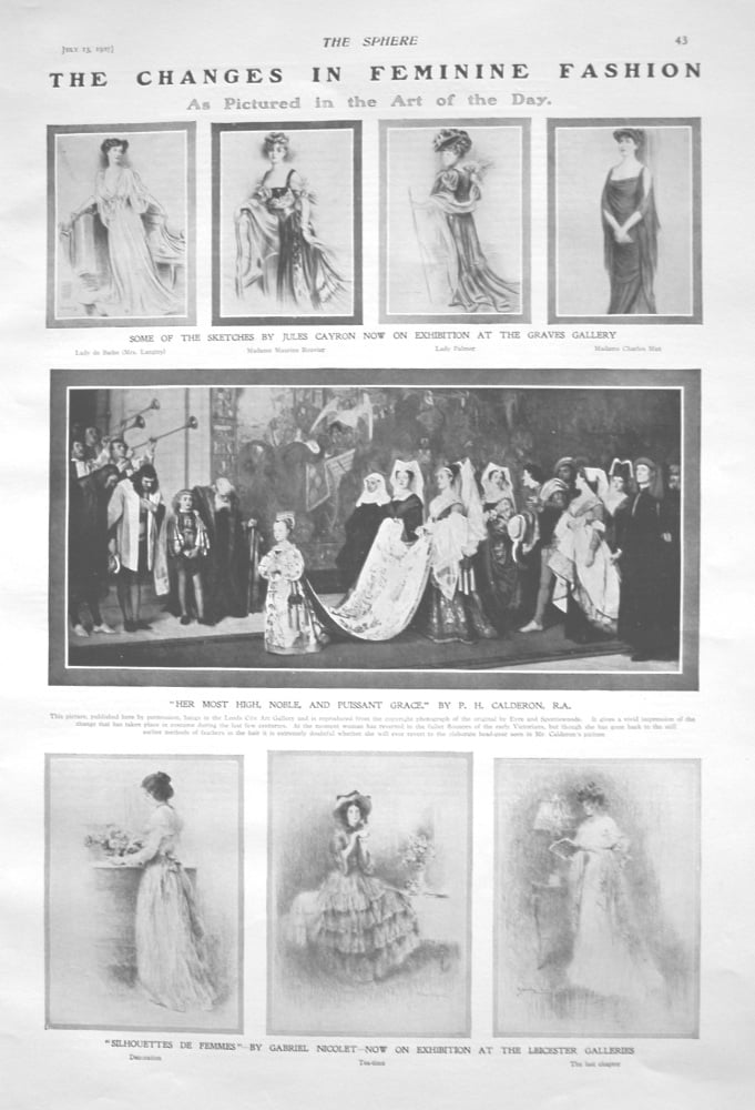 Changes in Feminine Fashion. As Pictured in the Art of the Day. 1907