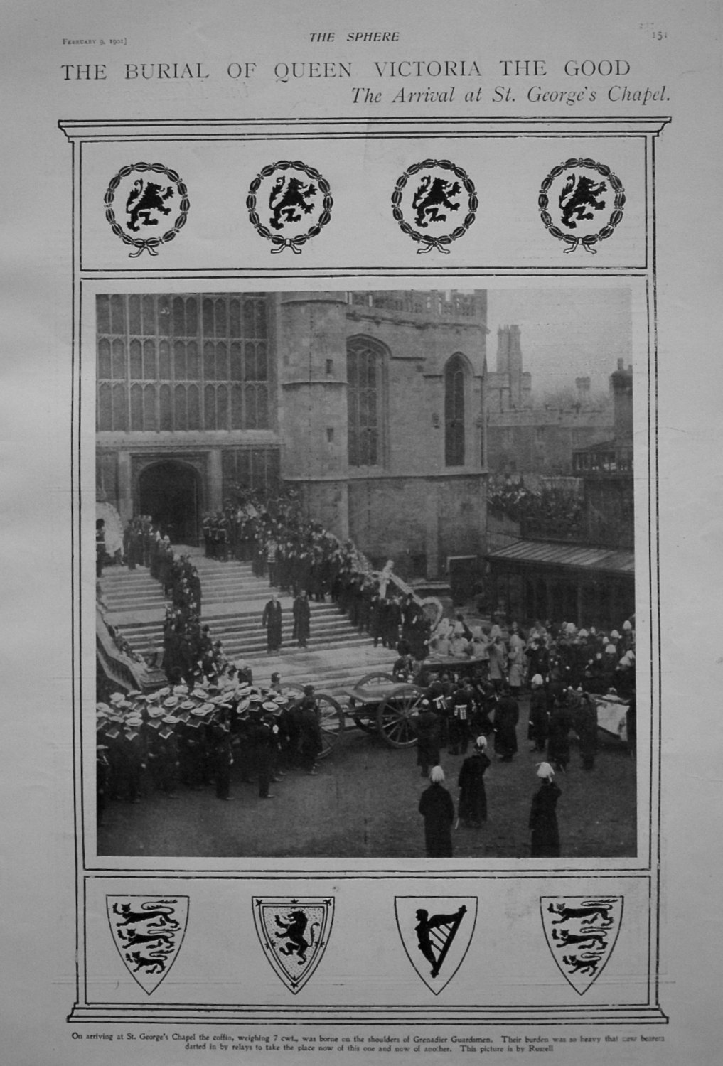 Burial of Queen Victoria The Good : The Arrival at St. George's Chapel. 190