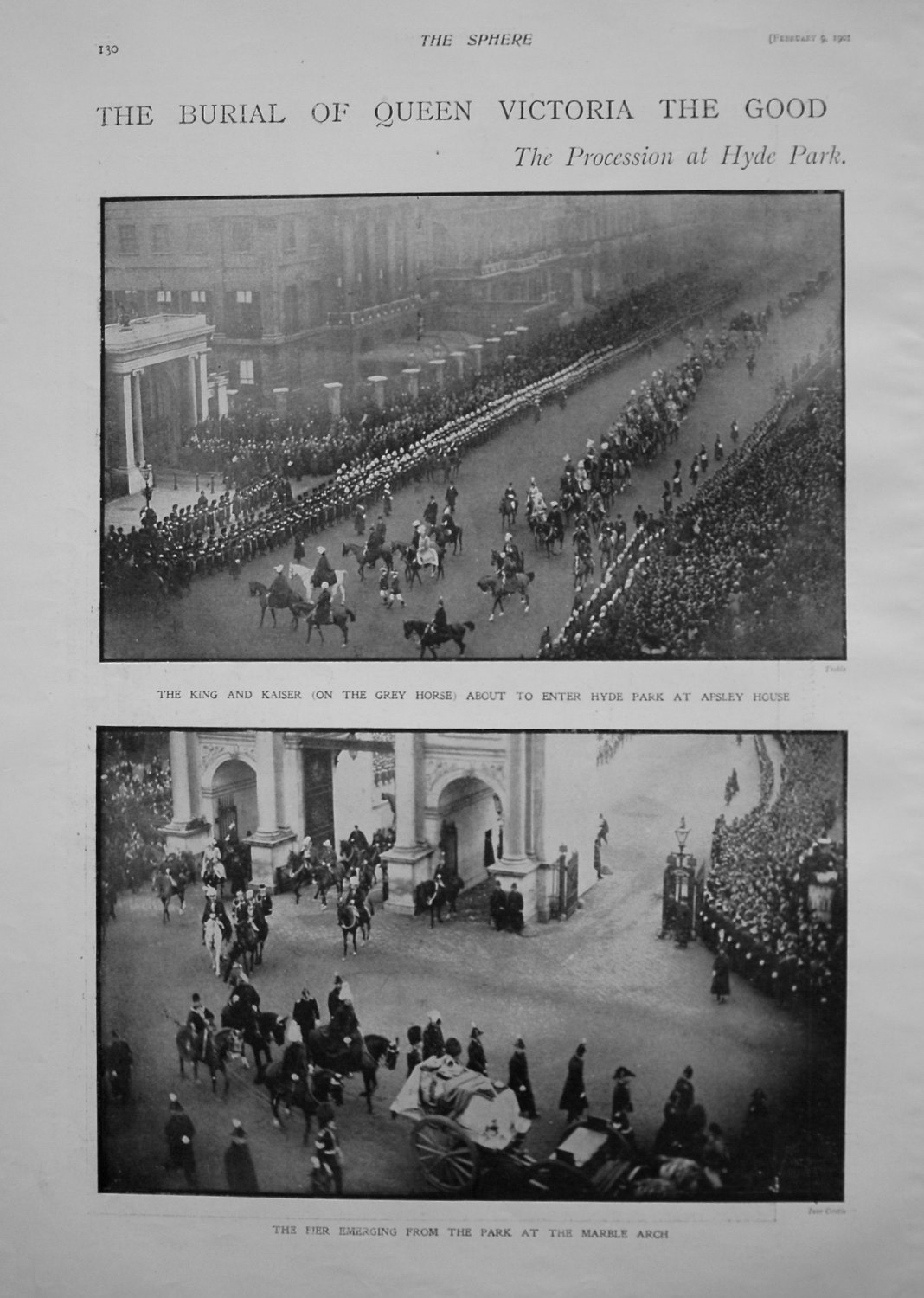 Burial of Queen Victoria The Good : The Procession at Hyde Park. 1901