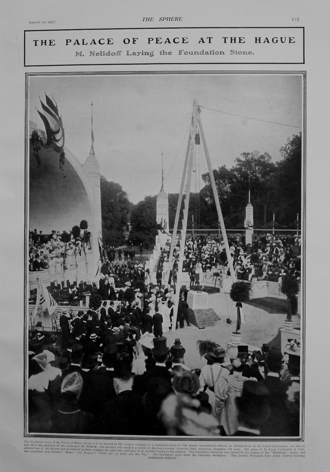 Palace of Peace at the Hague : M. Nelidoff Laying the Foundation Stone. 190