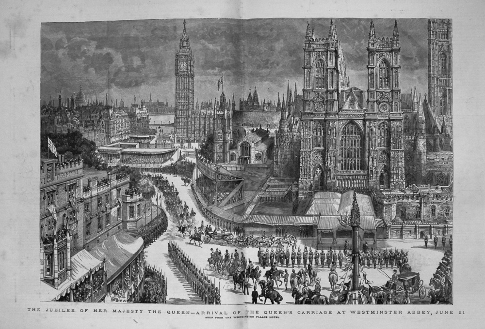 The Jubilee of Her Majesty the Queen - Arrival of the Queen's Carriage at Westminster Abbey, June 21. 1887