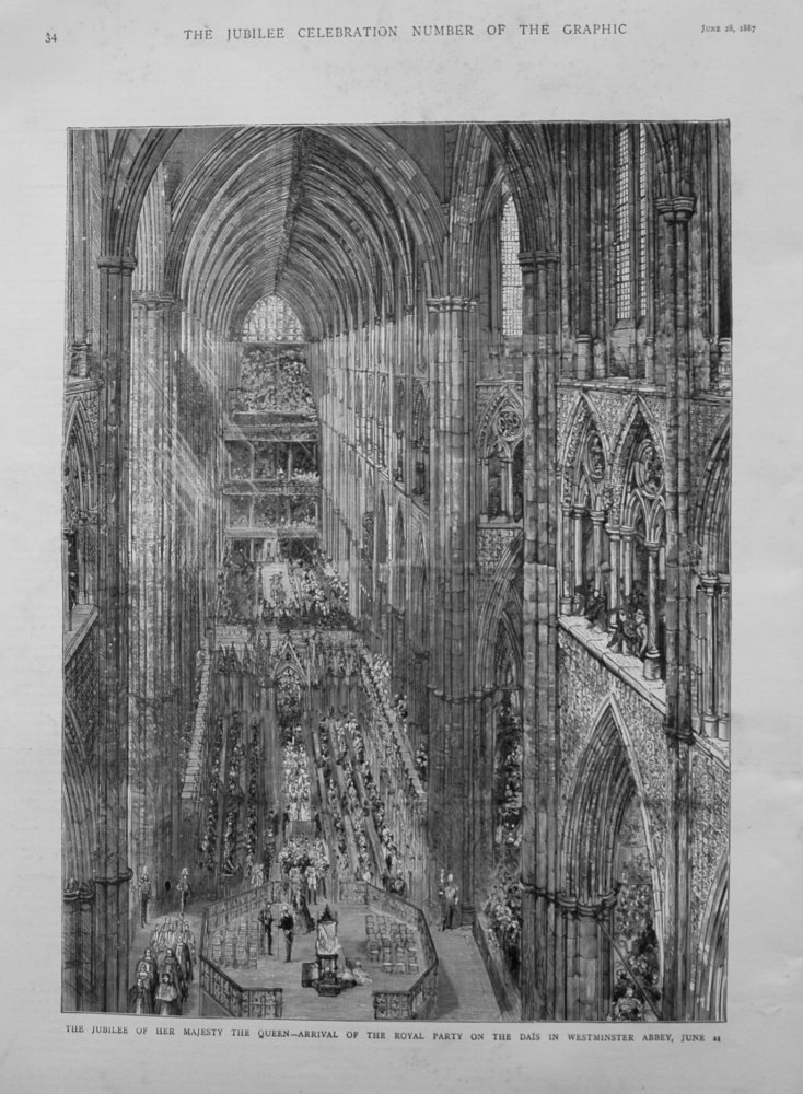 The Jubilee of Her Majesty the Queen - Arrival of the Royal Party on the Dais in Westminster Abbey, June 21. 1887