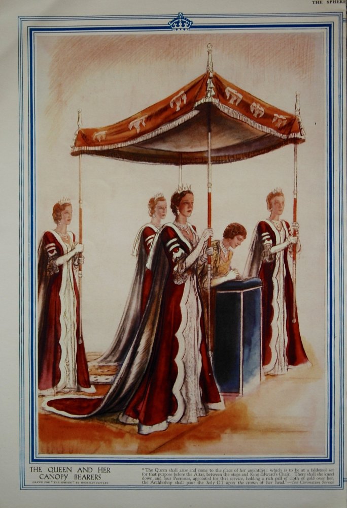 The Queen and Her Canopy Bearers. (Coronation 1937)
