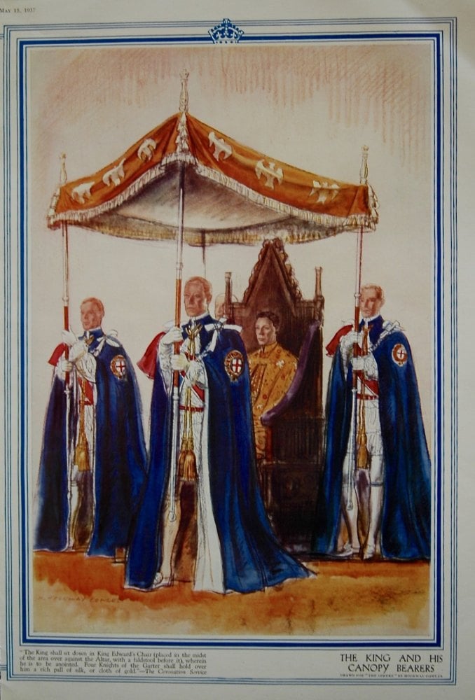 The King and His Canopy Bearers. (Coronation 1937)