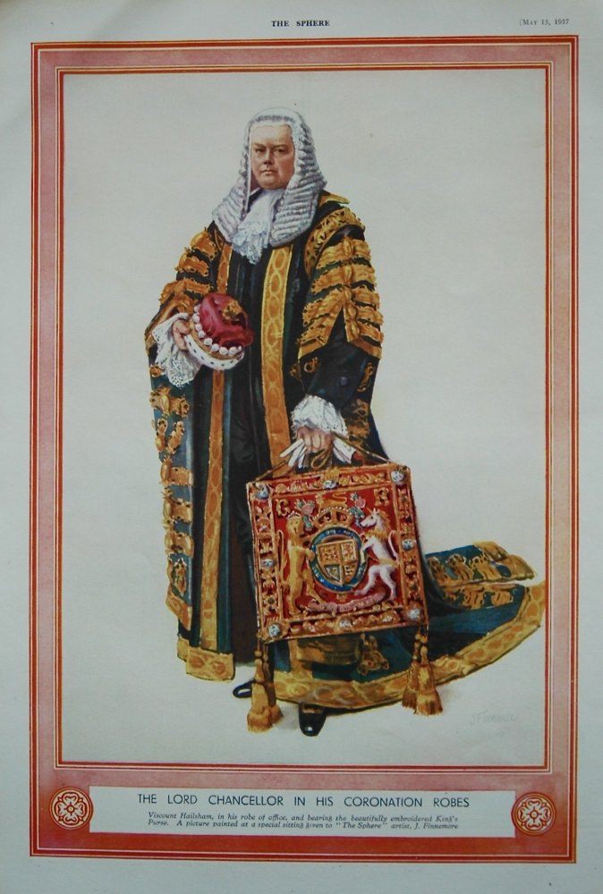 The Lord Chancellor in his Coronation Robes. (Coronation 1937)